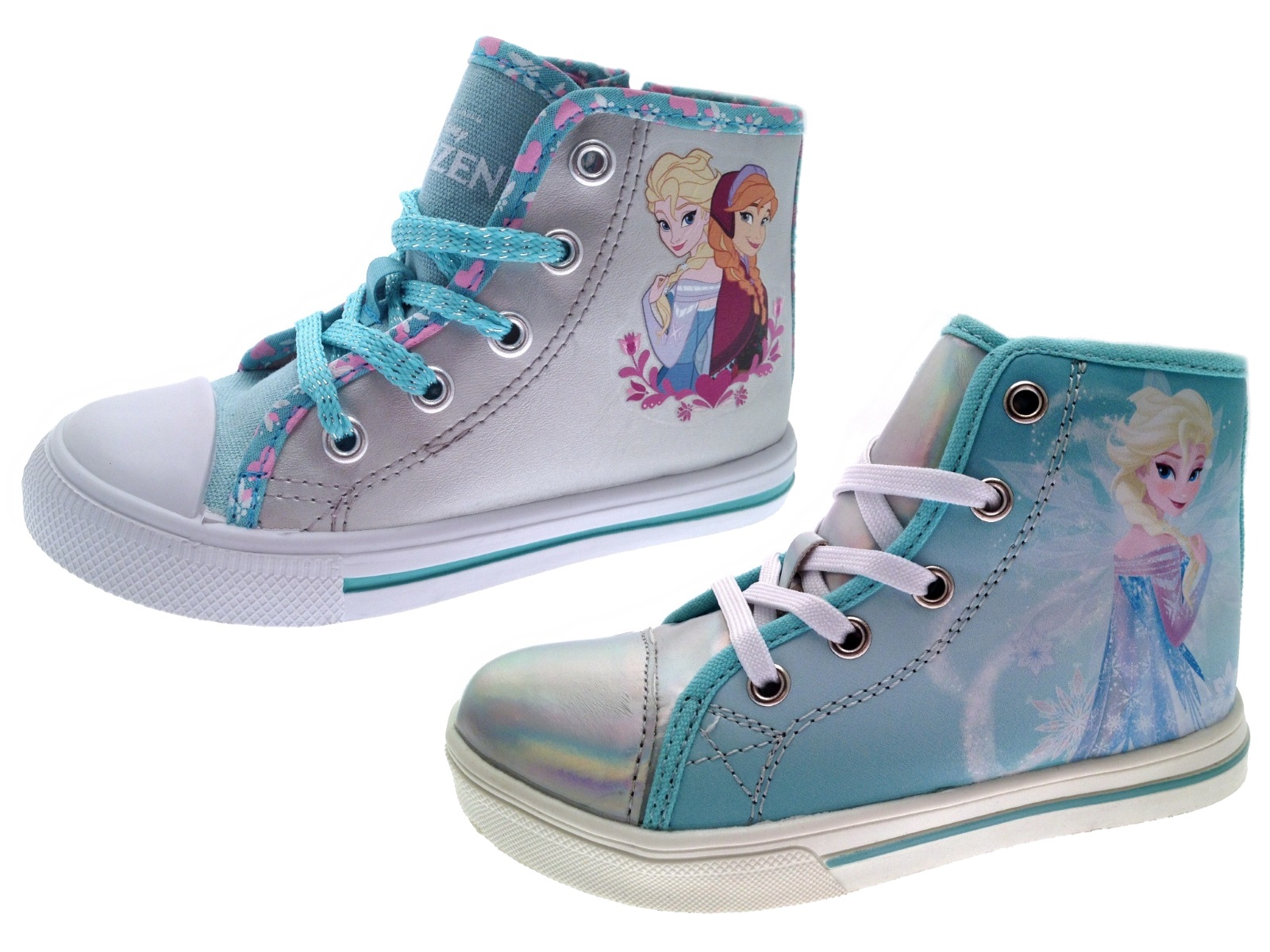 Disney Frozen Lace Up Hi Tops Ankle Boots Canvas Pumps Trainers Shoes